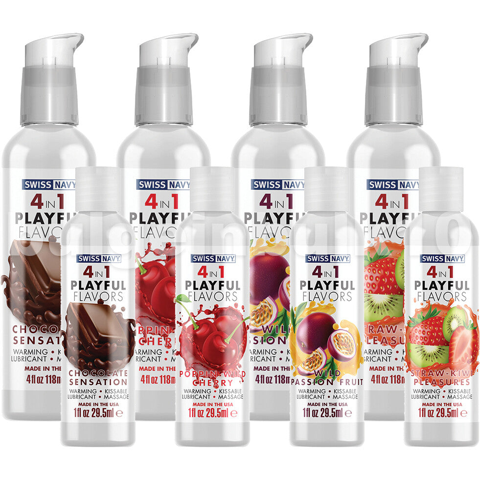 Swiss Navy 4 in 1 Flavored Warming Kissable Water Based Massage Lubricant