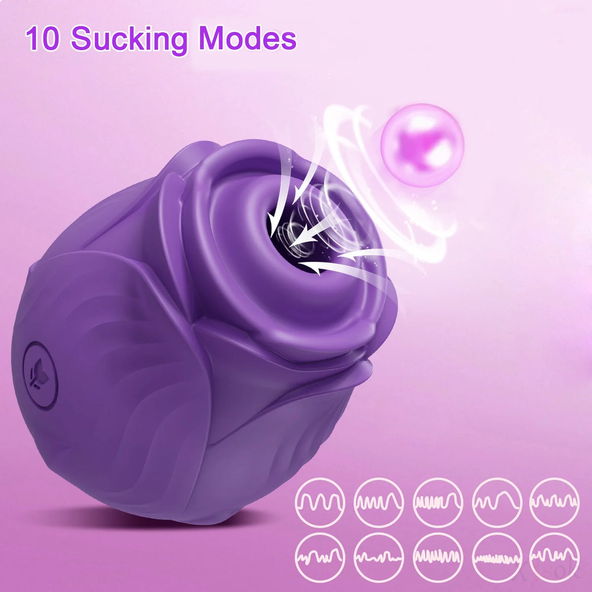 Rose Toy Sucking Vibrator - Purple