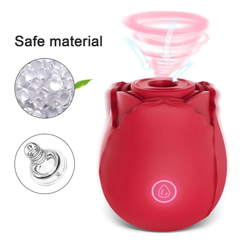 Rose Toy Sucking Vibrator (Red)
