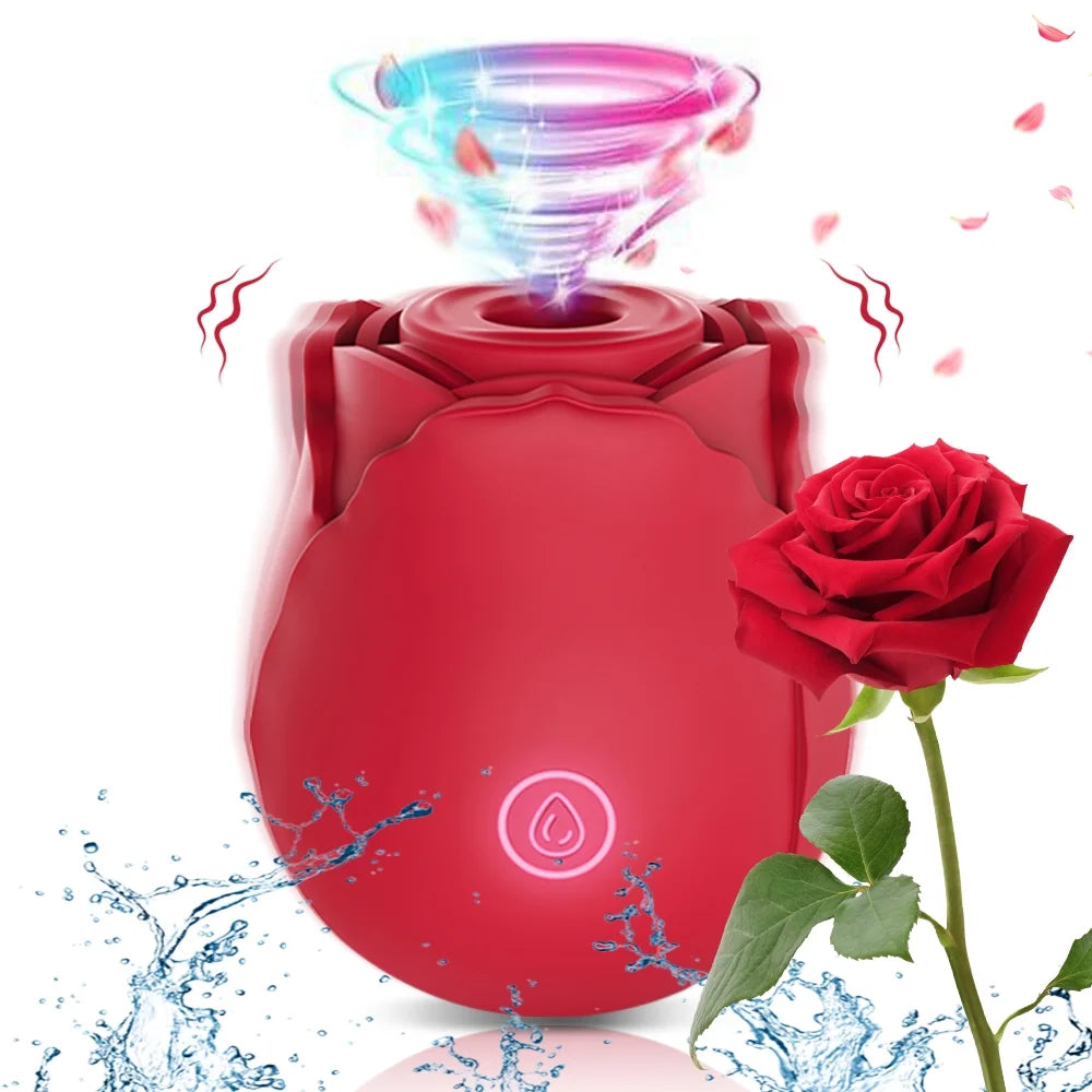 Rose Toy Sucking Vibrator (Red)