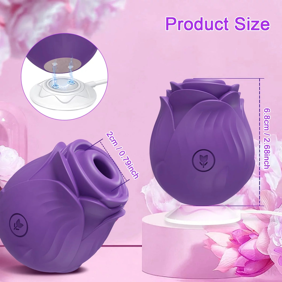 Rose Toy Sucking Vibrator - Purple