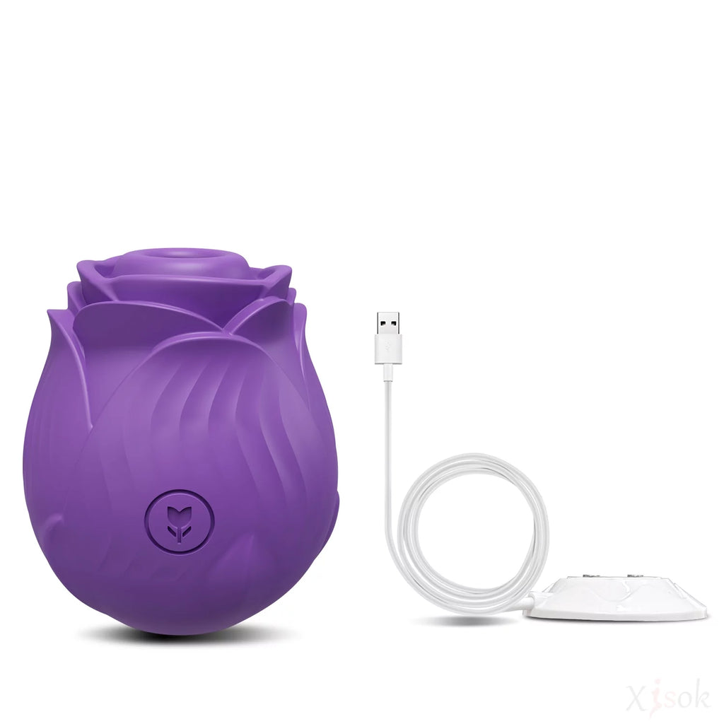 Rose Toy Sucking Vibrator - Purple
