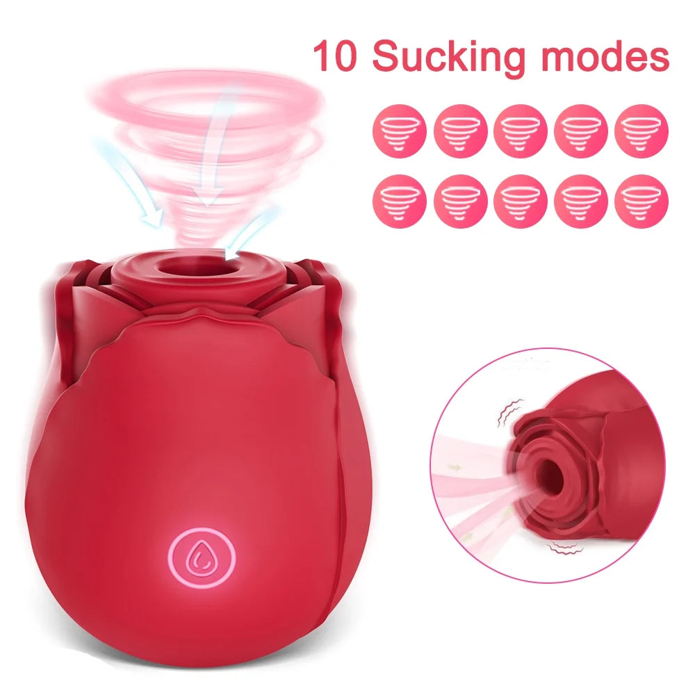 Rose Toy Sucking Vibrator (Red)