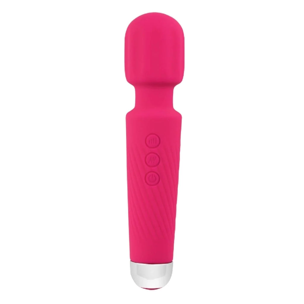 Waterproof Body Massager Wand Vibrator (Rose Red - 20 Modes 8 Vibrations)