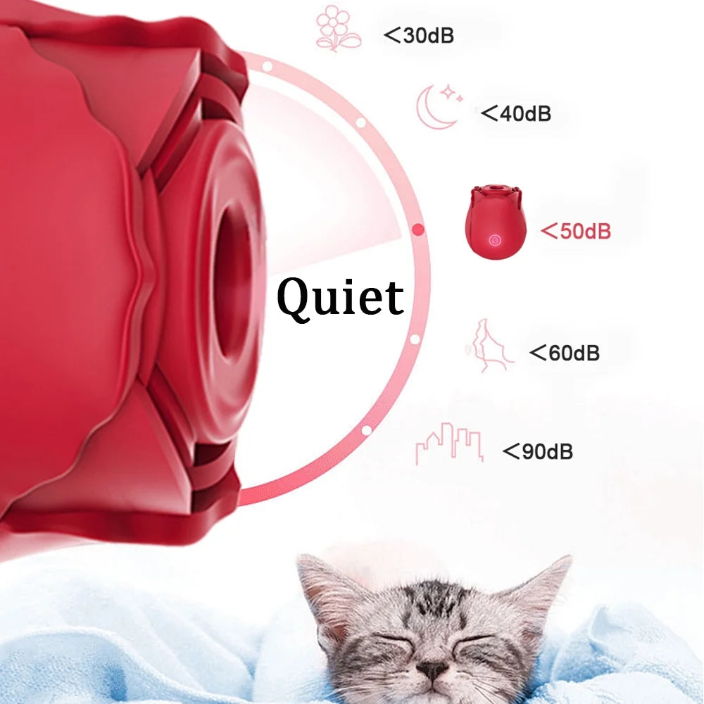 Rose Toy Sucking Vibrator (Red)